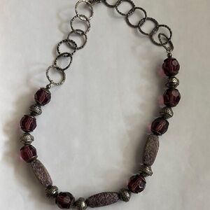 Elegant Purple faceted glass Beaded Artisan Necklace
